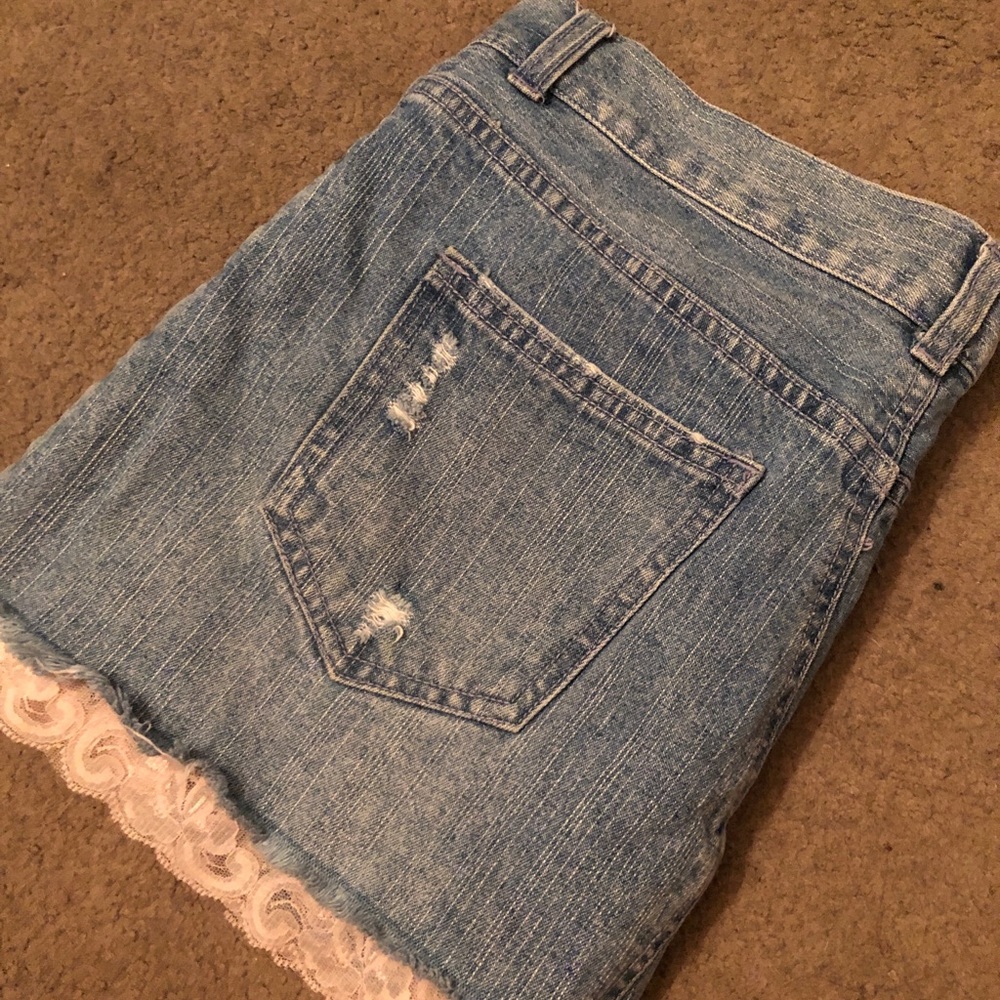 Angel Kiss Lace Jean Mini Skirt